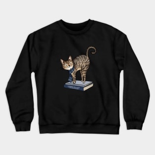 HP Blue House Cat, Books and Quote Crewneck Sweatshirt